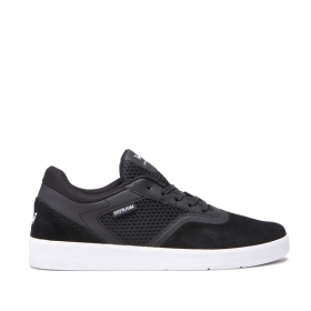 Supra Mens SAINT Black/White Low Top Shoes | CA-31785